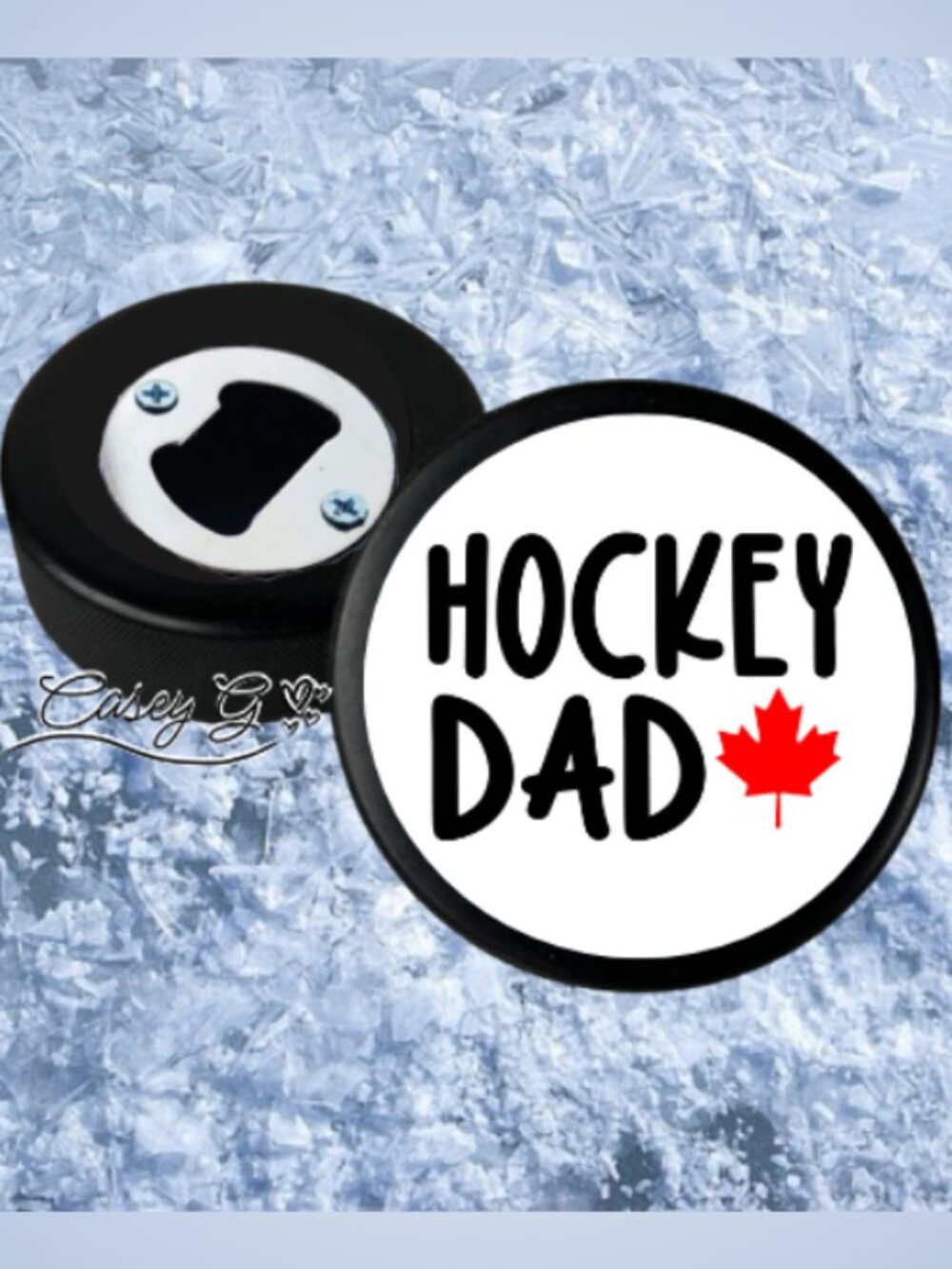 🏒NEW**Hockey Dad*Father's Day Gift* Hockey Puck Bottle Opener